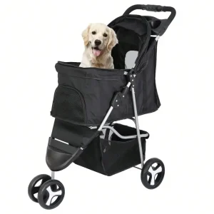 Dog Stroller 3 Wheels Pet Stroller Foldable
